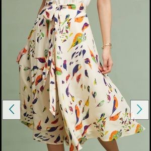 Anthropologie Midi Bird Skirt
